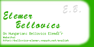 elemer bellovics business card